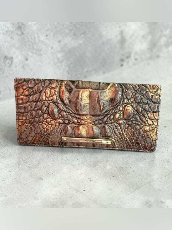 Brahmin Handbags - Brahmin Iridescent Brown Croc-Embossed Leather Clutch